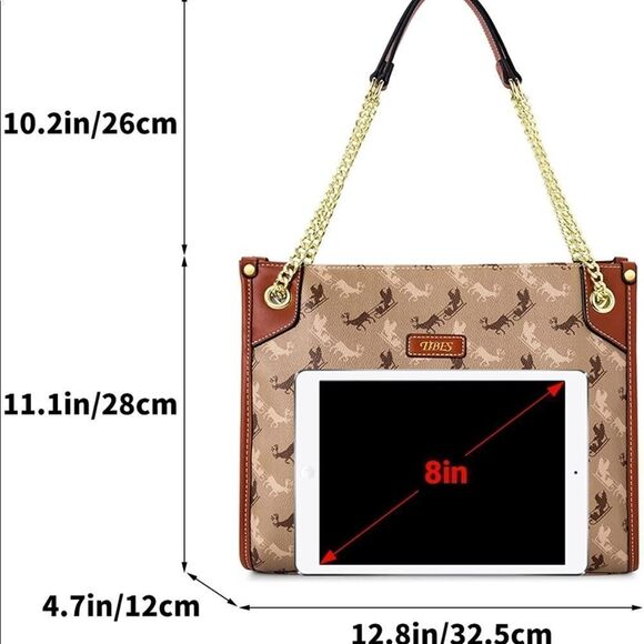 WOMEN'S Top-Handle Fashion Vegan Leather Satchel Tote Bag - Picture 3 of 5